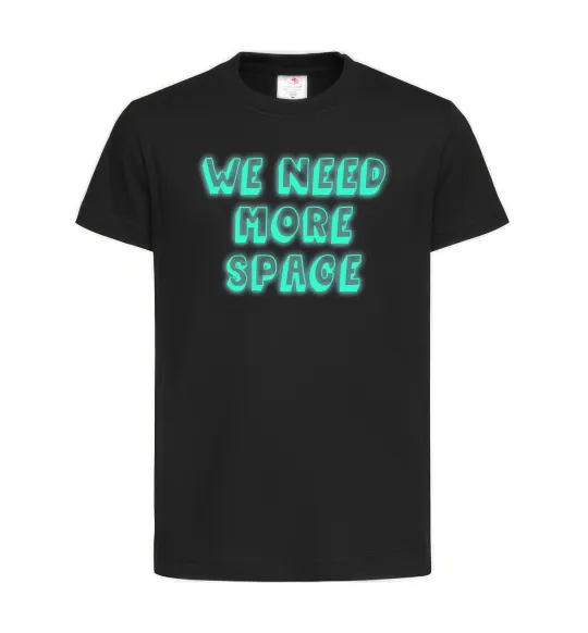 Детская футболка Люмінесцентний принт "we need more space" Черный фото