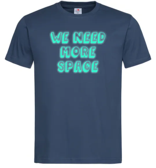 Чоловіча футболка Люмінесцентний принт "we need more space" Темно-синій фото