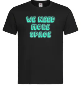 Чоловіча футболка Люмінесцентний принт "we need more space" Чорний фото