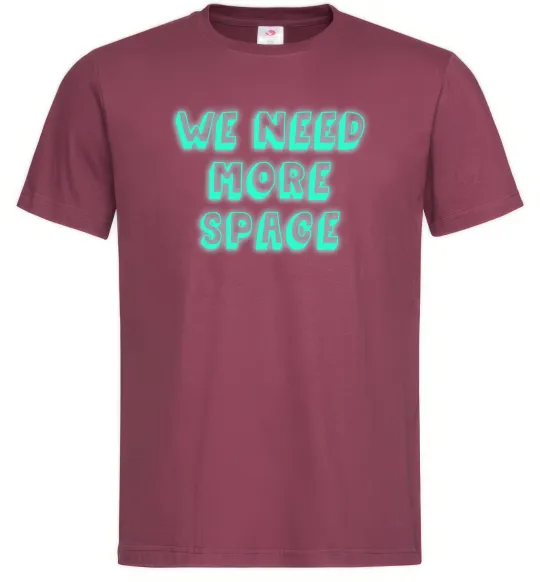 Чоловіча футболка Люмінесцентний принт "we need more space" Бордовий фото