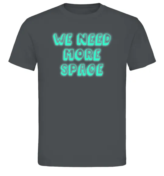 Чоловіча футболка Люмінесцентний принт "we need more space" Графіт фото