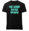 Мужская премиум футболка Люмінесцентний принт "we need more space" Черный Мужская премиум футболка Люмінесцентний принт "we need more space" Черный фото