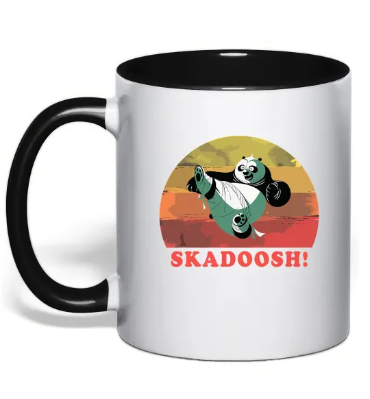 Чашка с цветной ручкой Panda Skadoosh Черный фото