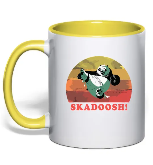 Чашка с цветной ручкой Panda Skadoosh Лимонный фото