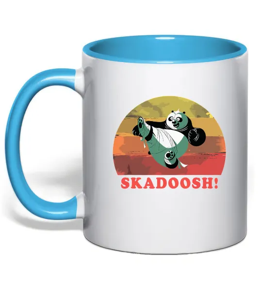 Чашка с цветной ручкой Panda Skadoosh Голубой фото