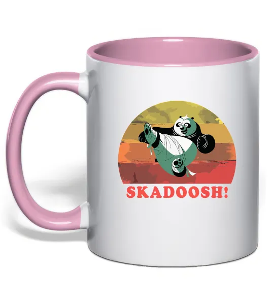 Чашка с цветной ручкой Panda Skadoosh Нежно розовый фото