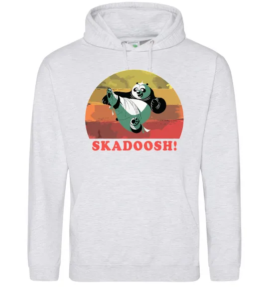 Мужская толстовка (худи) Panda Skadoosh Серый меланж фото