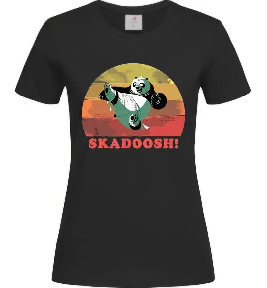 Женская футболка Panda Skadoosh Черный фото