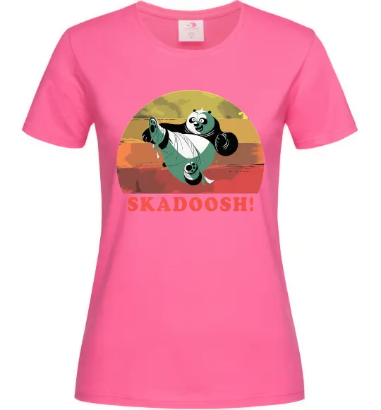 Женская футболка Panda Skadoosh Ярко-розовый фото