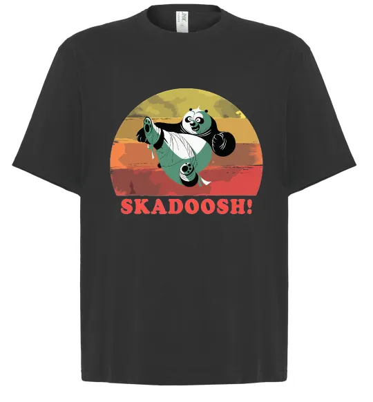 Футболка Оверсайз Panda Skadoosh Черный фото