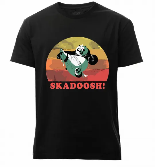 Мужская премиум футболка Panda Skadoosh Черный фото