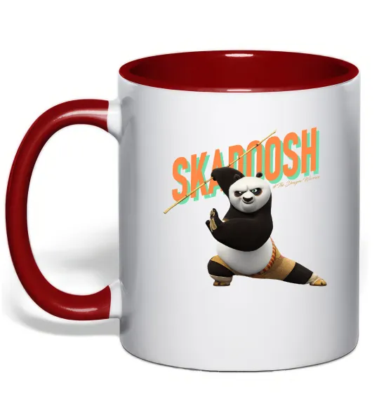 Чашка с цветной ручкой Panda skadoosh the dragon warrior Красный фото