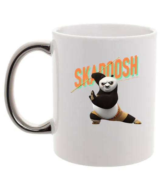 Чашка с цветной ручкой Panda skadoosh the dragon warrior Серебро фото
