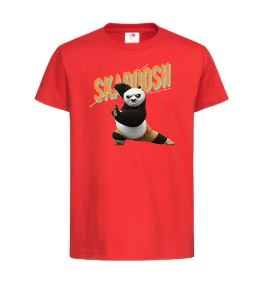 Детская футболка Panda skadoosh the dragon warrior Красный фото