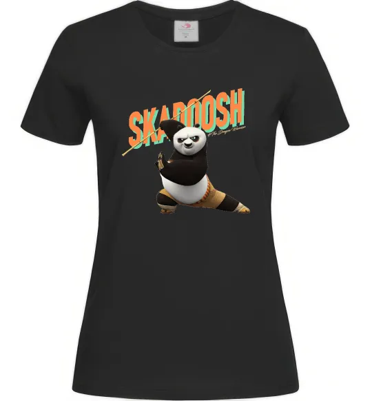 Женская футболка Panda skadoosh the dragon warrior Черный фото