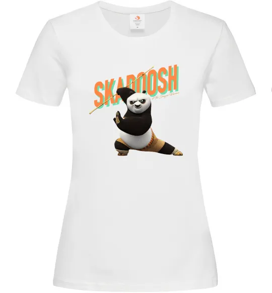 Женская футболка Panda skadoosh the dragon warrior Белый фото