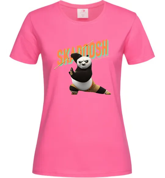 Женская футболка Panda skadoosh the dragon warrior Ярко-розовый фото