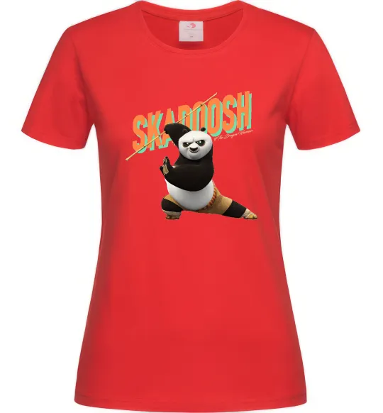 Женская футболка Panda skadoosh the dragon warrior Красный фото