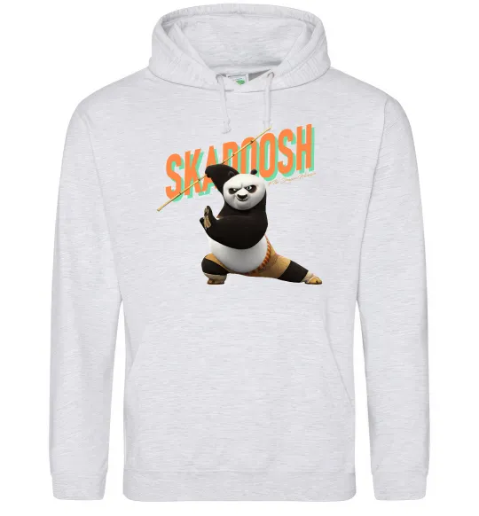 Женская толстовка (худи) Panda skadoosh the dragon warrior Серый меланж фото