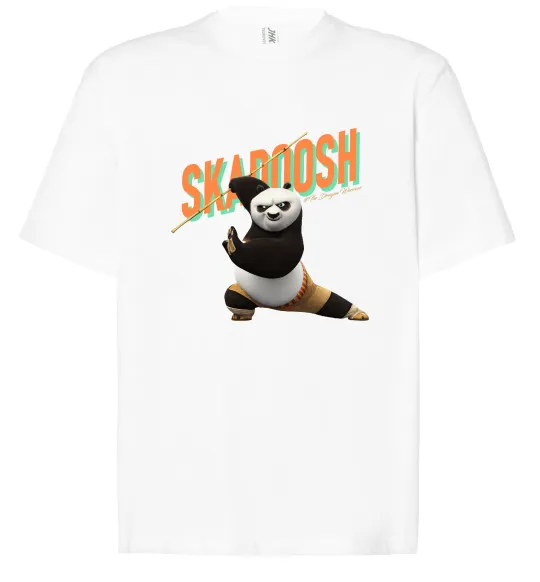 Футболка Оверсайз Panda skadoosh the dragon warrior Белый фото