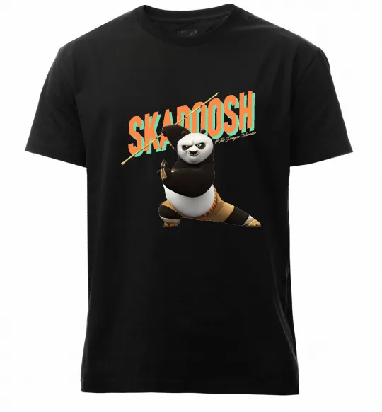 Мужская премиум футболка Panda skadoosh the dragon warrior Черный фото