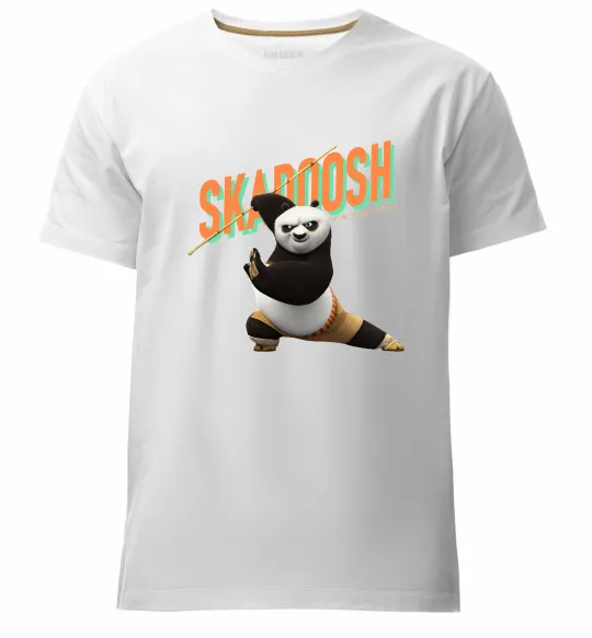 Мужская премиум футболка Panda skadoosh the dragon warrior Белый фото