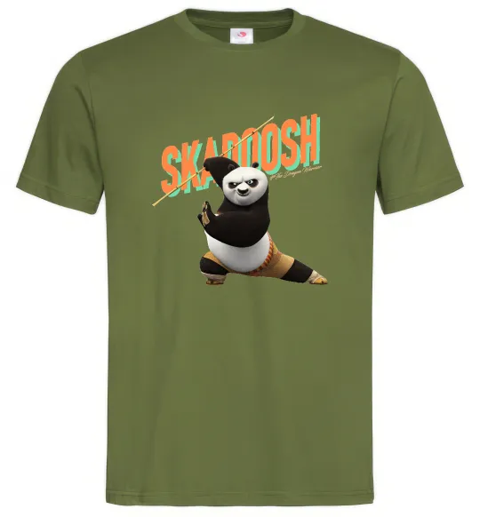 Мужская футболка Panda skadoosh the dragon warrior Оливковый фото