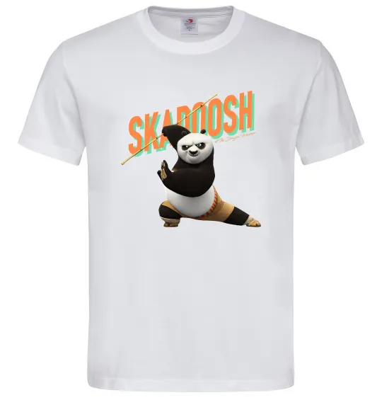 Мужская футболка Panda skadoosh the dragon warrior Белый фото