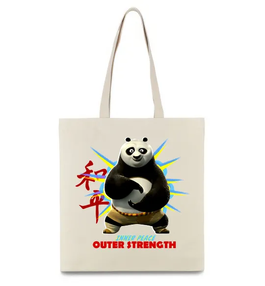 Эко-сумка Panda inner peace Бежевый фото