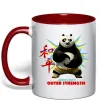 Чашка с цветной ручкой Panda inner peace Красный Чашка с цветной ручкой Panda inner peace Красный фото