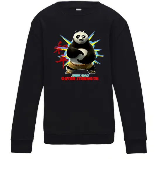 Детский Свитшот Panda inner peace Черный фото