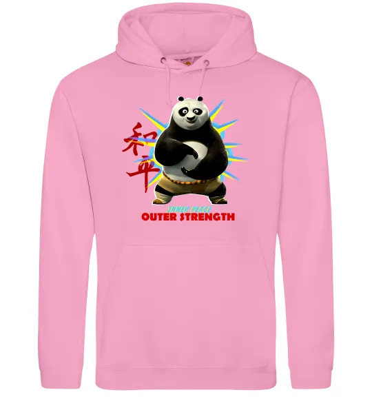 Женская толстовка (худи) Panda inner peace Розовый фото
