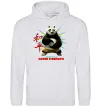 Женская толстовка (худи) Panda inner peace Серый меланж Женская толстовка (худи) Panda inner peace Серый меланж фото