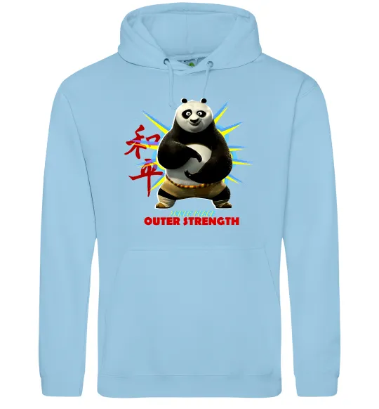 Женская толстовка (худи) Panda inner peace Голубой фото