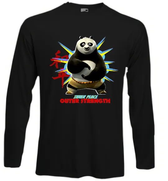 Лонгслив Panda inner peace Черный фото
