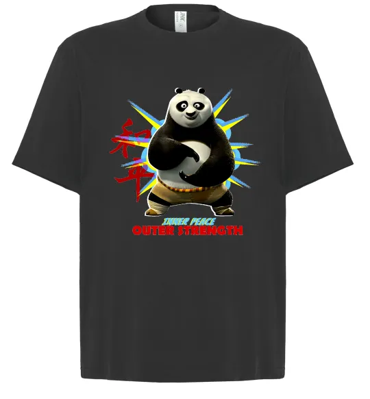 Футболка Оверсайз Panda inner peace Черный фото