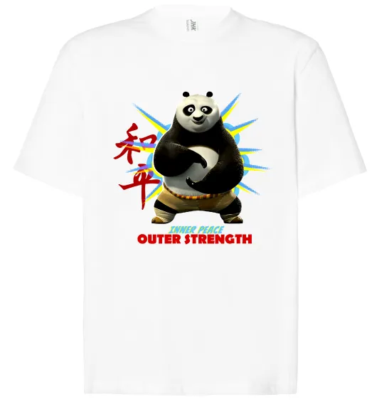 Футболка Оверсайз Panda inner peace Белый фото