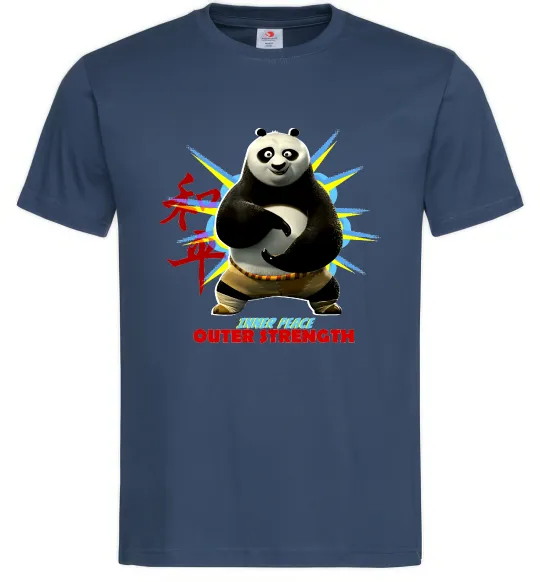 Мужская футболка Panda inner peace Темно-синий фото