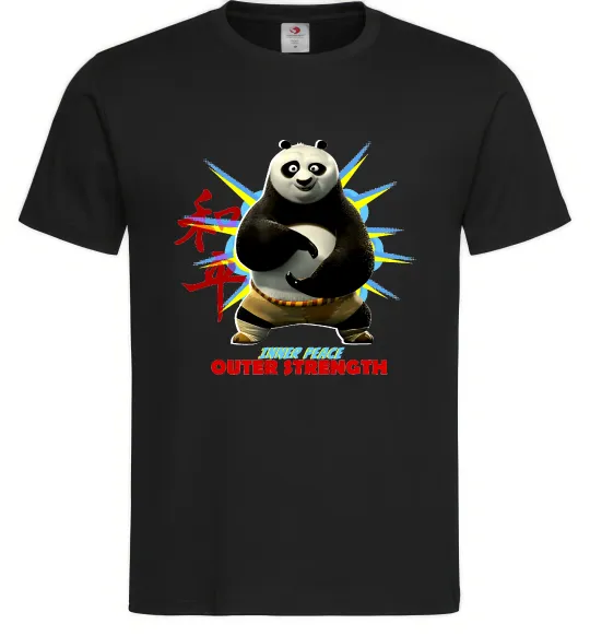 Мужская футболка Panda inner peace Черный фото