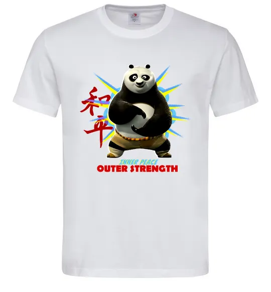 Мужская футболка Panda inner peace Белый фото