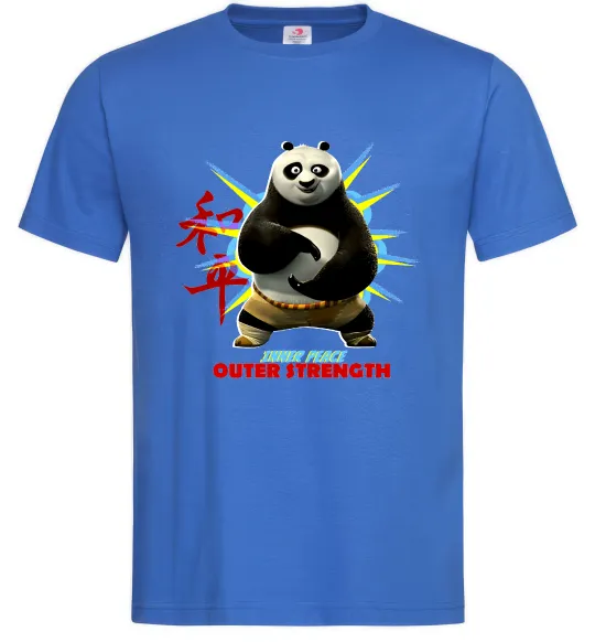 Мужская футболка Panda inner peace Ярко-синий фото