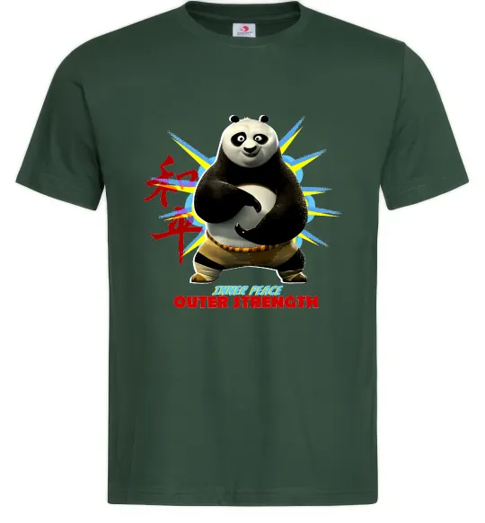 Мужская футболка Panda inner peace Темно-зеленый фото