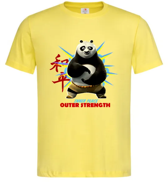 Мужская футболка Panda inner peace Лимонный фото