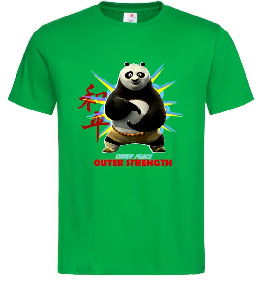 Мужская футболка Panda inner peace Зеленый фото