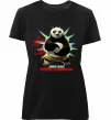 Женская премиум футболка Panda inner peace Черный Женская премиум футболка Panda inner peace Черный фото