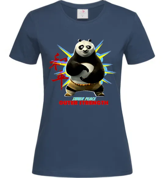Женская футболка Panda inner peace Темно-синий фото
