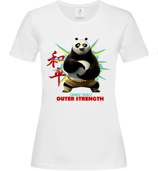 Женская футболка Panda inner peace Белый фото