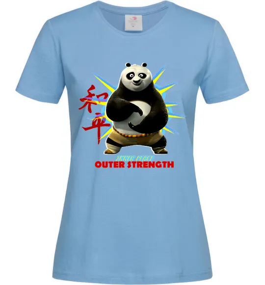 Женская футболка Panda inner peace Голубой фото