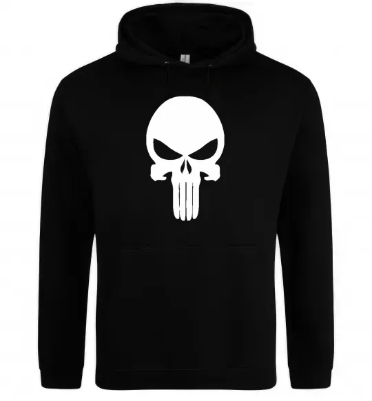 Мужская толстовка (худи) Череп червоний Черный фото