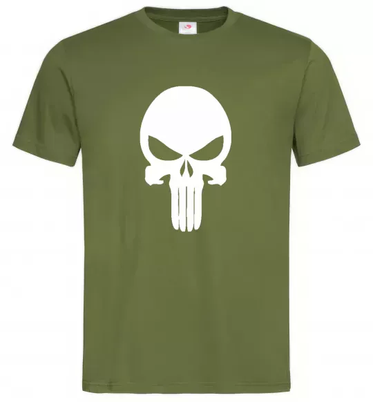 Чоловіча футболка Череп червоний Оливковий фото